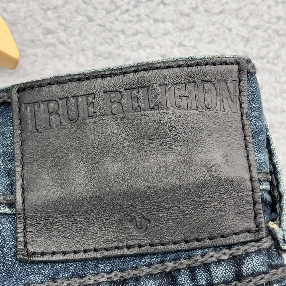 True Religion Mens 44x33 Ricky Relaxed Straight Leg Jeans Y2K Denim Made In USA
